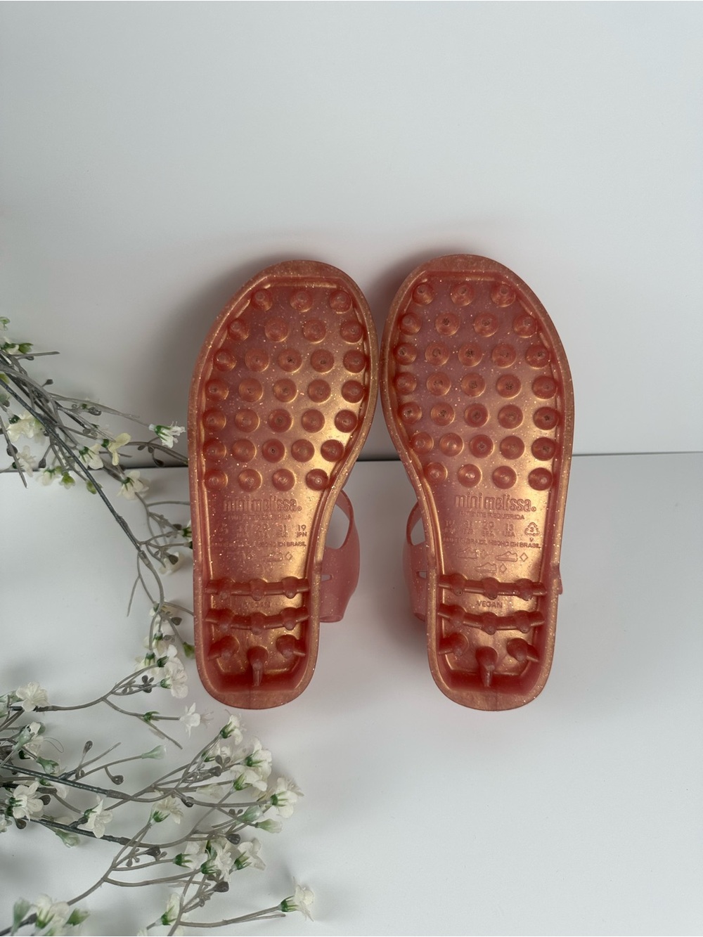Mini Melissa Pink Glitter Jelly Sandals Toddler Size 13 - Picture 12 of 13